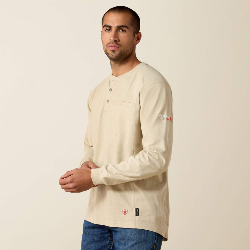 ARIAT - Camiseta henley FR Air, Silver Fox Heather