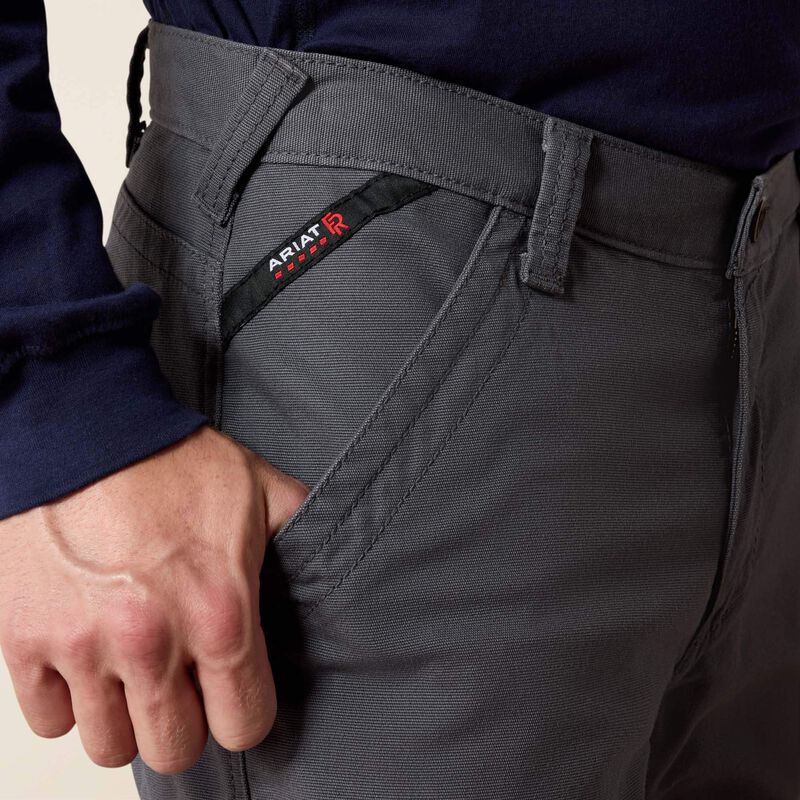 ARIAT - FR M5 Straight Stretch DuraLight Canvas Stackable Straight Leg Pant - Iron Gray - Becker Safety and Supply