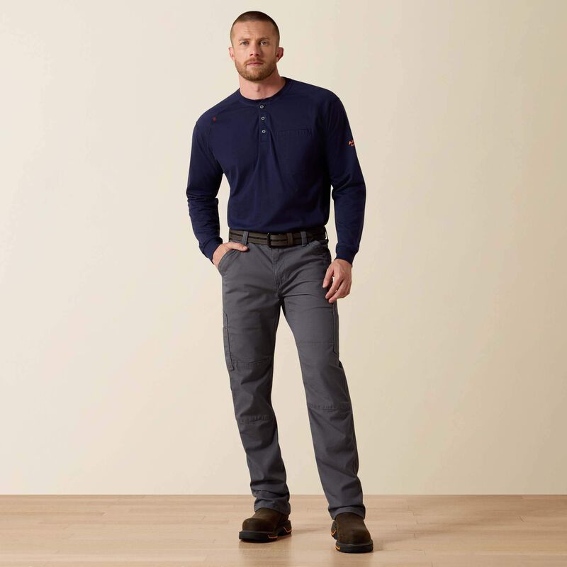 ARIAT - FR M5 Straight Stretch DuraLight Canvas Stackable Straight Leg Pant - Iron Gray - Becker Safety and Supply