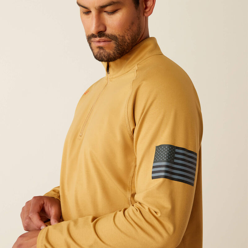 ARIAT - FR Combat Stretch Patriot 1/4 Zip Work Shirt, Bistro - Becker Safety and Supply