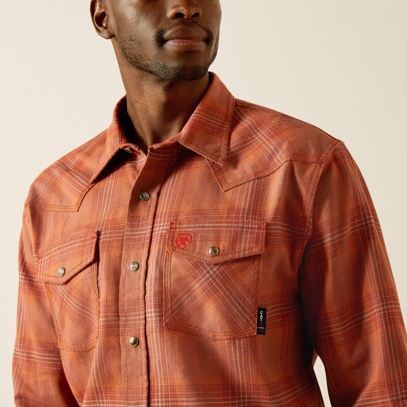 ARIAT - FR Wayne Retro Fit  Snap Work Shirt - Bitter Chocolate