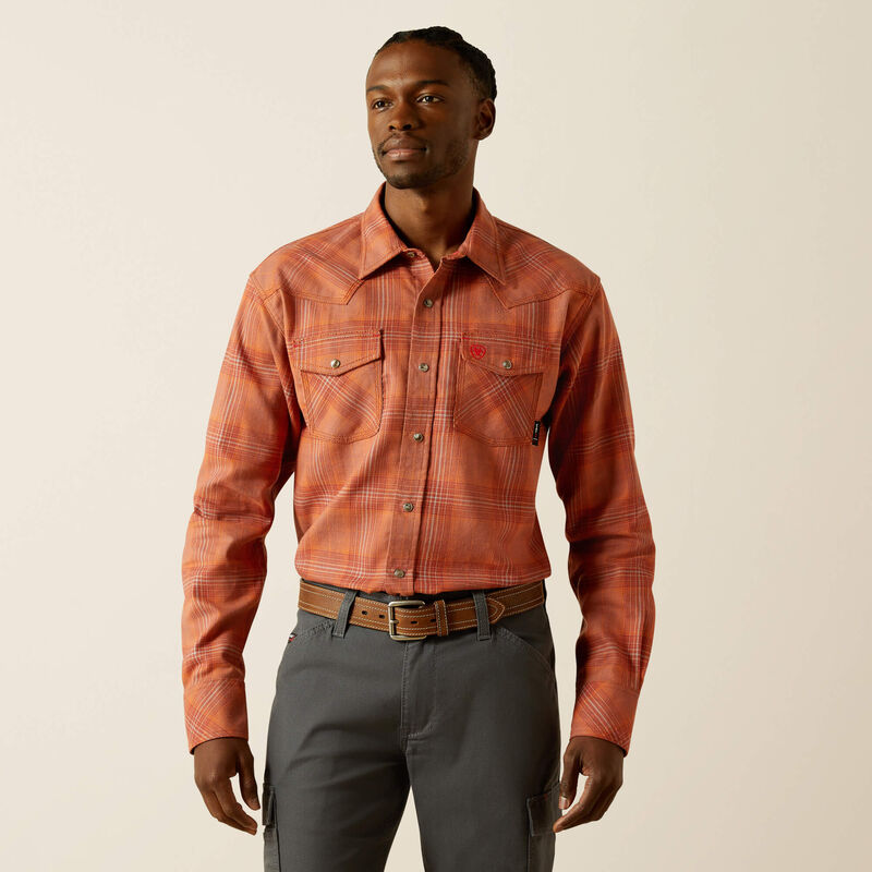 ARIAT - FR Wayne Retro Fit  Snap Work Shirt - Bitter Chocolate