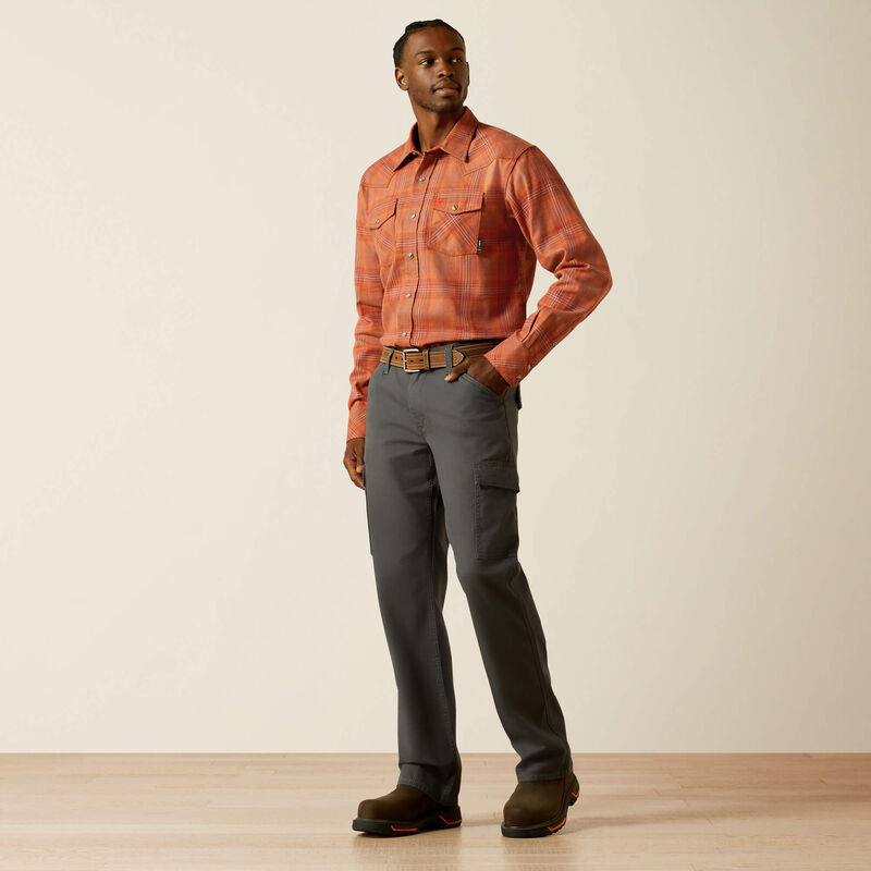 ARIAT - FR Wayne Retro Fit  Snap Work Shirt - Bitter Chocolate
