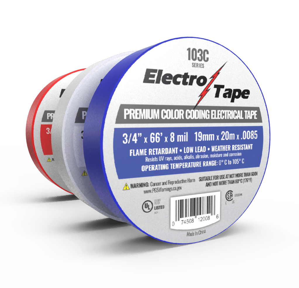 ELECTRO TAPE - Premium Color Coding Electrical Tape 103C - 7mil