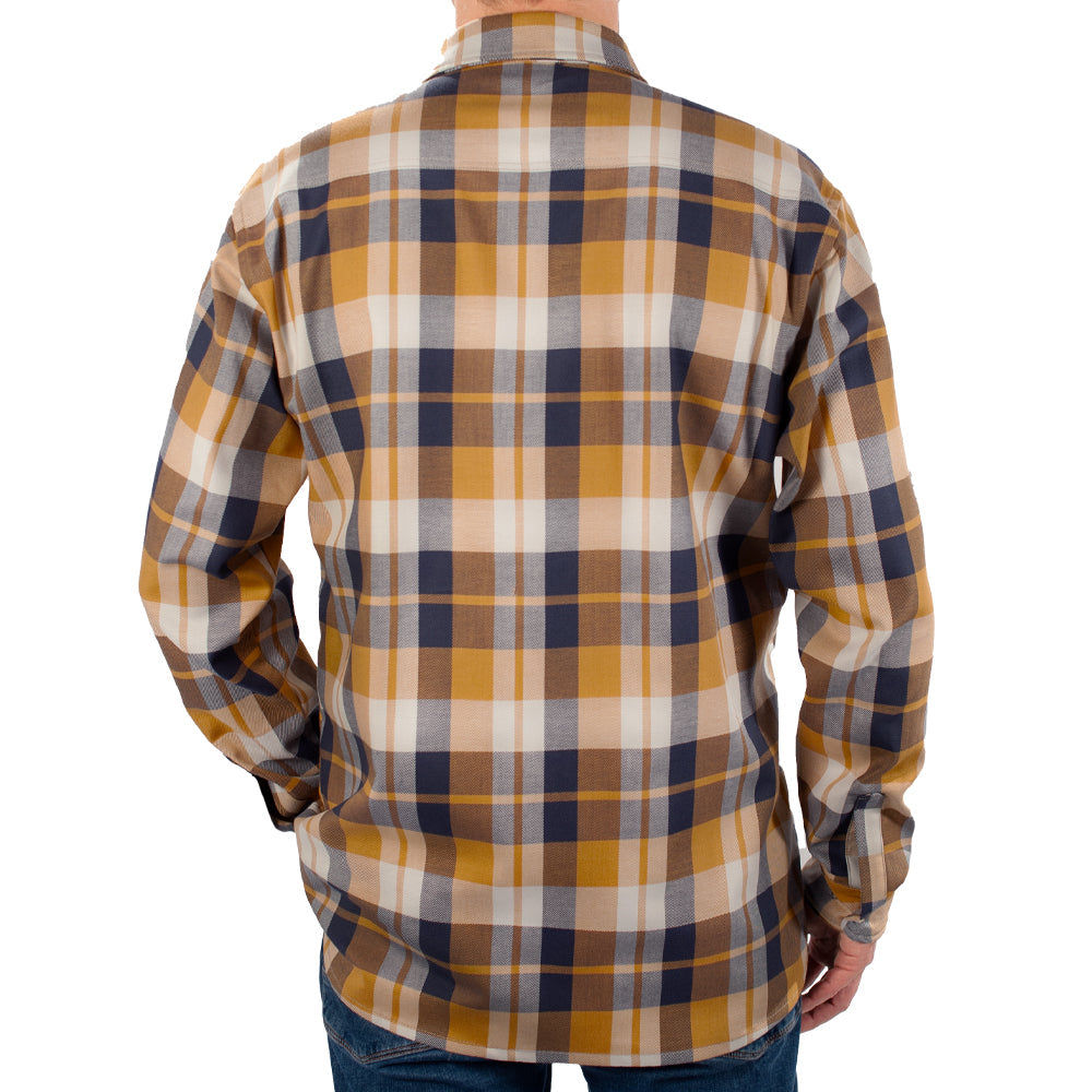 Benchmark FR - Tailgate Navy Rust FR Stretch Plaid Shirt - Becker Safety and Supply