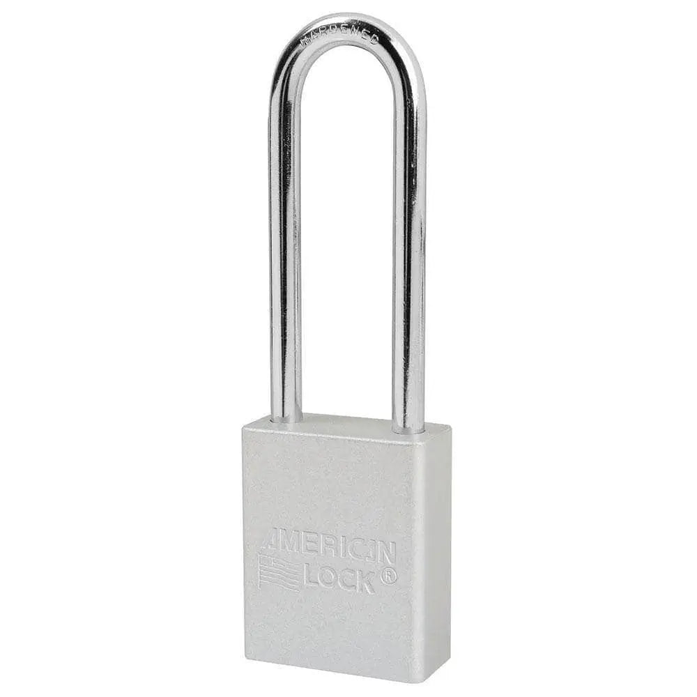 MASTERLOCK/AMERICAN LOCK - CLEAR/SILVER - Anodized Aluminum Safety Padlock, 1-1/2in (38mm) Wide with 3in (76mm) Tall Shackle, Keyed Alike - Becker Safety and Supply
