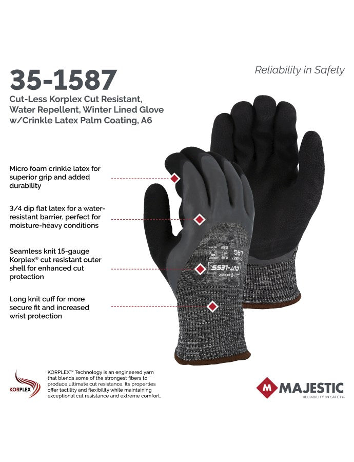 MAJESTIC - Insulated KORPLEX, 3/4 DIP LATEX, Cut A6