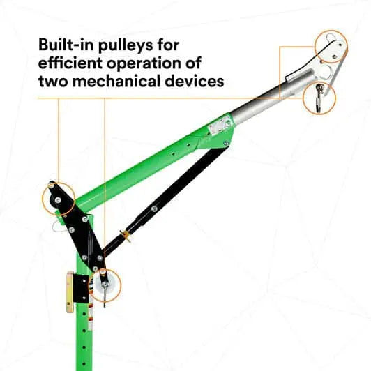 3M™ DBI-SALA® Confined Space One-Piece Adjustable Offset Davit Mast - 27.5" - 42.5" Offset - 69.5" - 87.5" Mast Height - Becker Safety and Supply