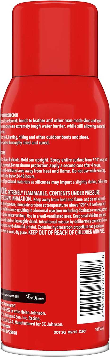 Kiwi Boot Waterproofer - Tough Silicone Waterproof Spray for Boots (1 Aerosol), 10.5 Oz, Clear - Becker Safety and Supply