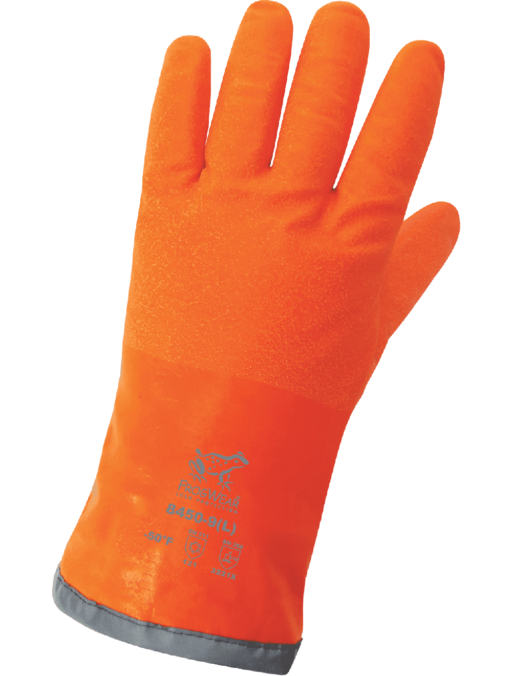 FrogWear - Guantes para bajas temperaturas y congeladores - Protección contra el frío - Nitrilo anticongelante de color naranja de 12"