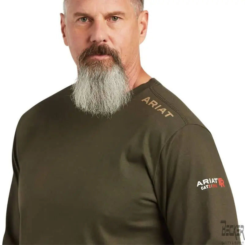 ARIAT - FR Dog Tags T-Shirt, SAGE - Becker Safety and Supply