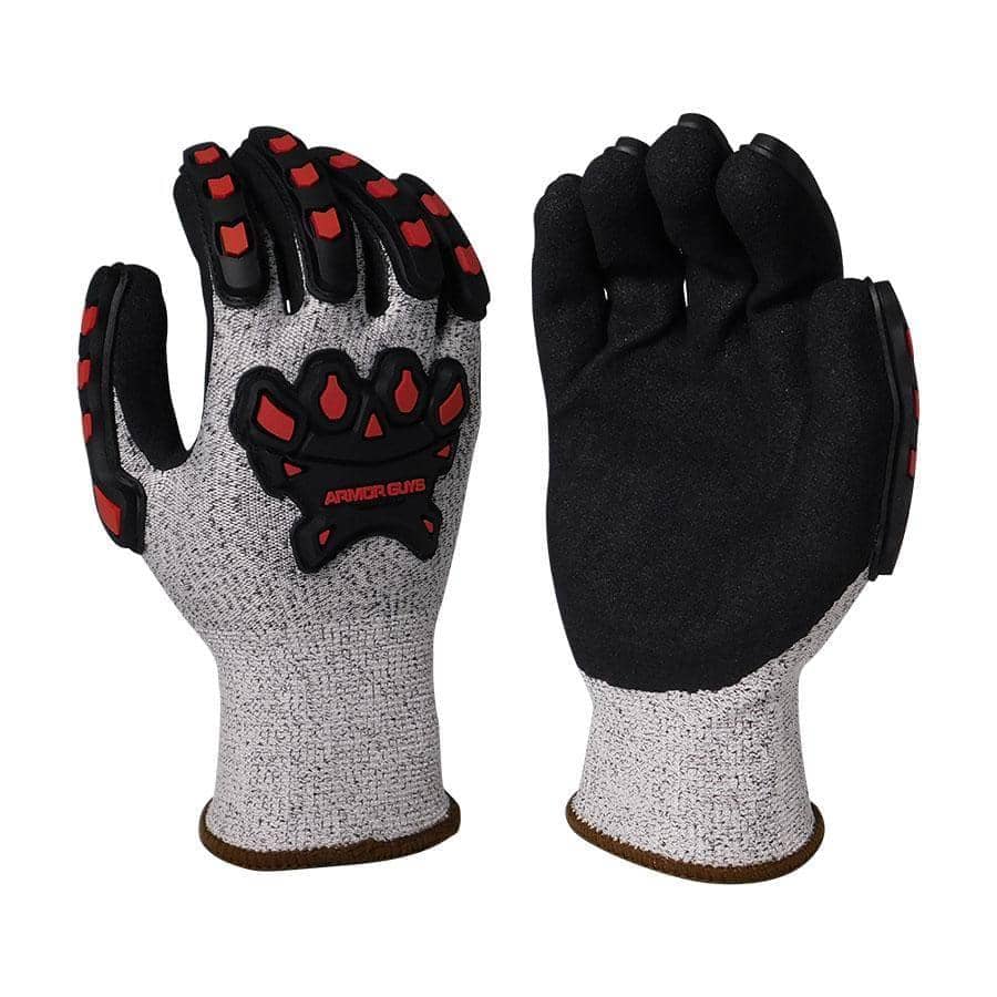 ARMOR GUYS - INSULATED - IMPACT Glove - 13g Gray Basetek Liner - MicroFoam Nitrile Palm with Padded Palm - Armor Guys BOH TPV Protection - ANSI Cut Leve A4 - EN388 Cut Level 4 - Becker Safety and Supply