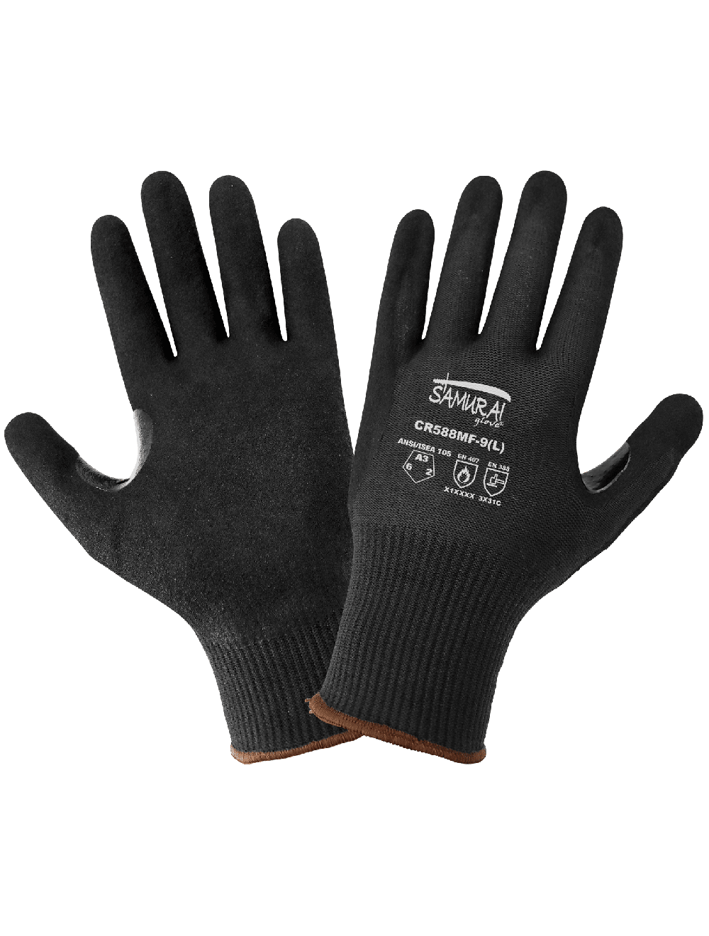 GLOBAL GLOVE - Samurai Glove® Cut, Abrasion, and Puncture Resistant Black Aralene® Nitrile-Coated Gloves