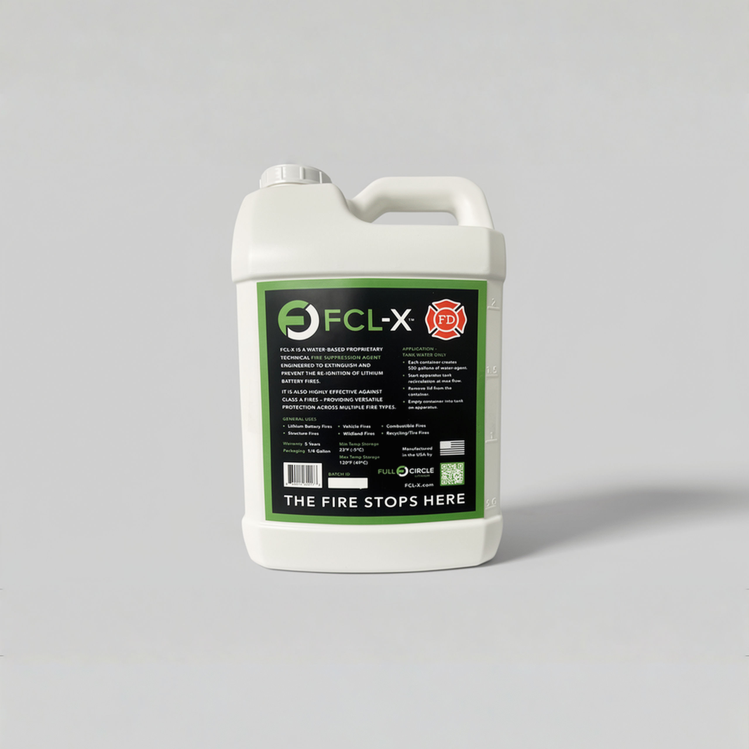 FULL CIRCLE LITHIUM - Concentrated Lithium-ion Fire Suppression Agent 2.5 GAL
