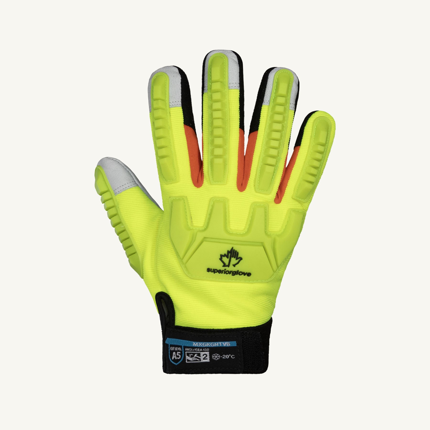 SUPERIOR - Clutch Gear Mechanics Winter Impact Resistant Glove Hi Viz Gloves with Goat Grain Palms