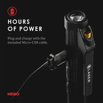 NEBO - Larry Trio   The Larry TRIO is a powerful 3-in-1 rechargeable light featuring a 200 lumen spot light, 300 lumen C‚Ä¢O‚Ä¢B work light and a red laser pointer - Becker Safety and Supply