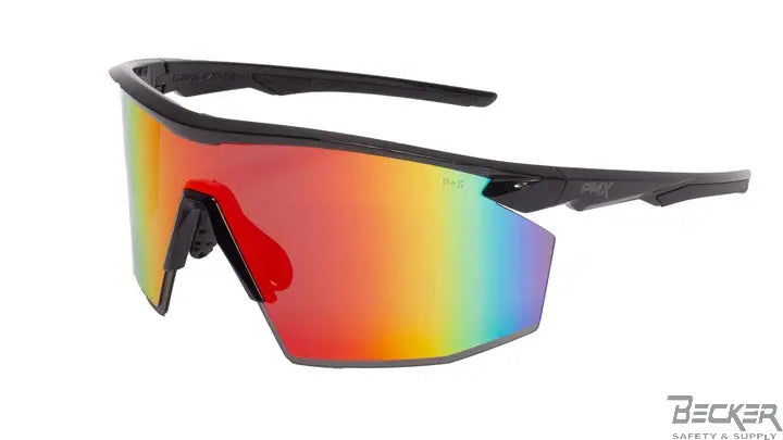 Pyramex Safety - PMXSPEC - Black frame/Spectrum Mirror AF lens Becker Safety and Supply