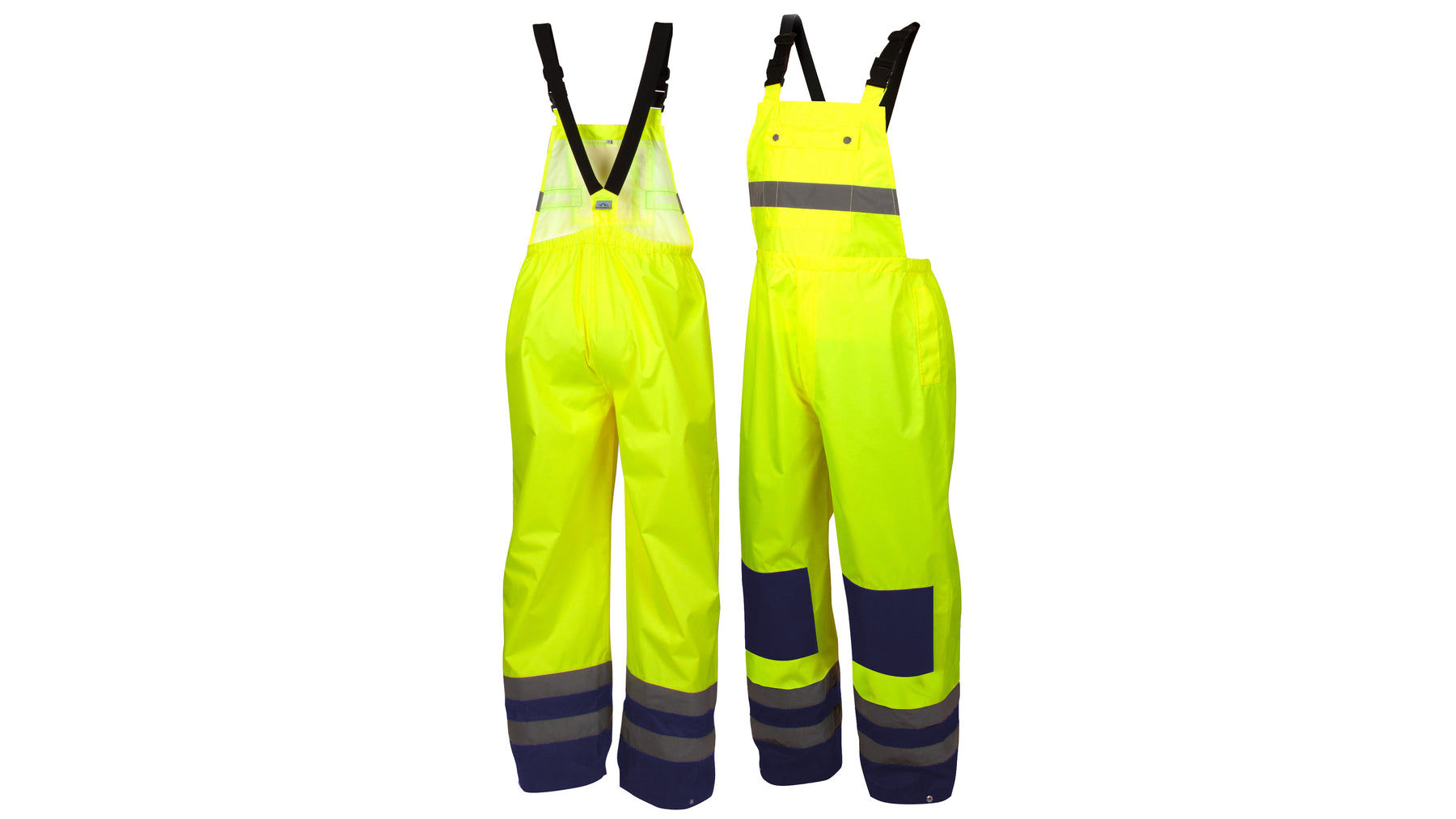 PYRAMEX - Hi-Vis Waterproof Black Bottom Rain Bibs
