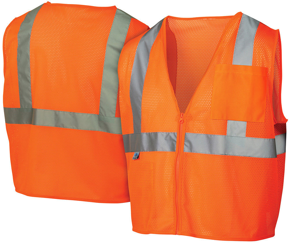 Pyramex - Se Class 2 Vest - Orange Mesh W/ Silver - Becker Safety and Supply