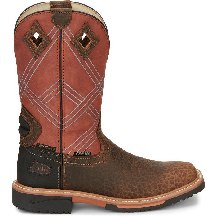 JUSTIN BOOTS-DALHART 12" NANO COMPOSITE TOE WATERPROOF WORK BOOT - Becker Safety and Supply