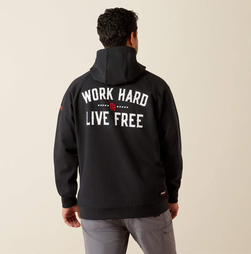 ARIAT - FR DuraStretch Work Hard Live Free Hoodie, Black - Becker Safety and Supply
