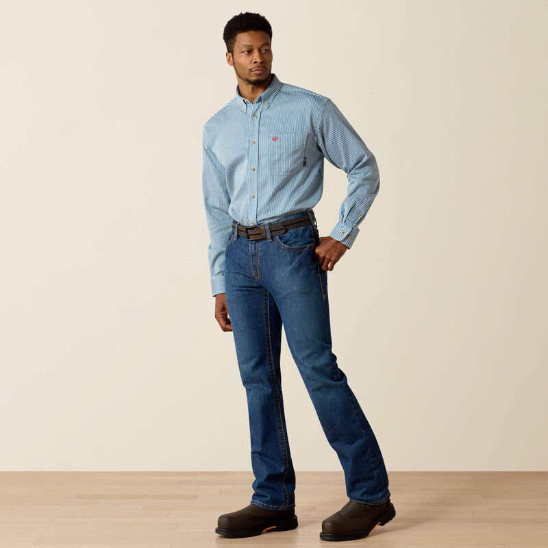 Camisa de trabajo de rayas azules llamativas de Ariat