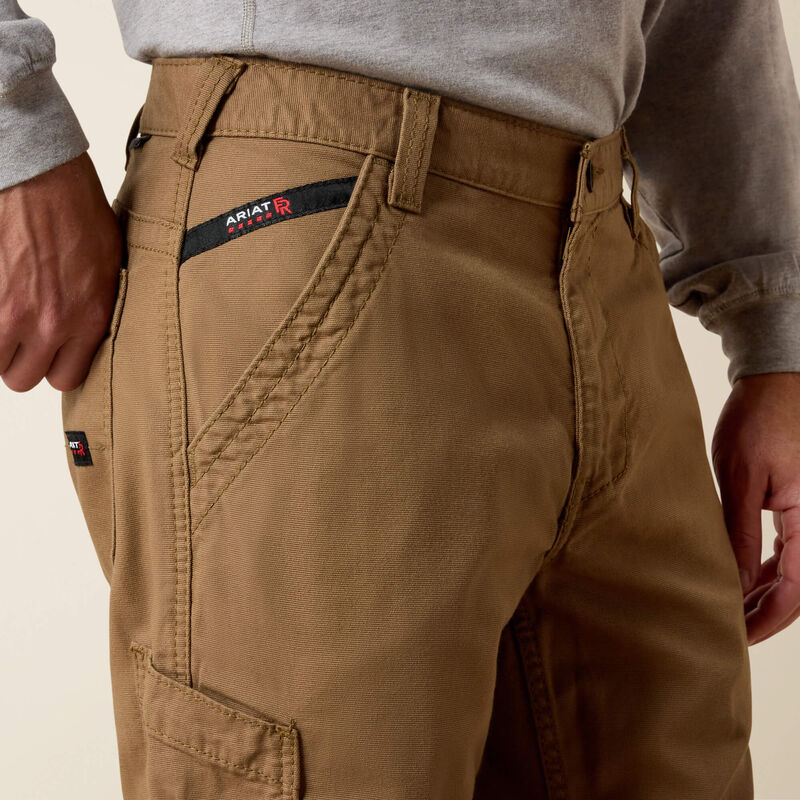 ARIAT - FR M5 Straight Stretch DuraLight Canvas Stackable Straight Leg Pant - Field Khaki - Becker Safety and Supply