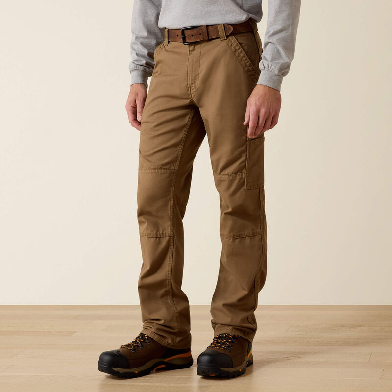 ARIAT - FR M5 Straight Stretch DuraLight Canvas Stackable Straight Leg Pant - Field Khaki - Becker Safety and Supply