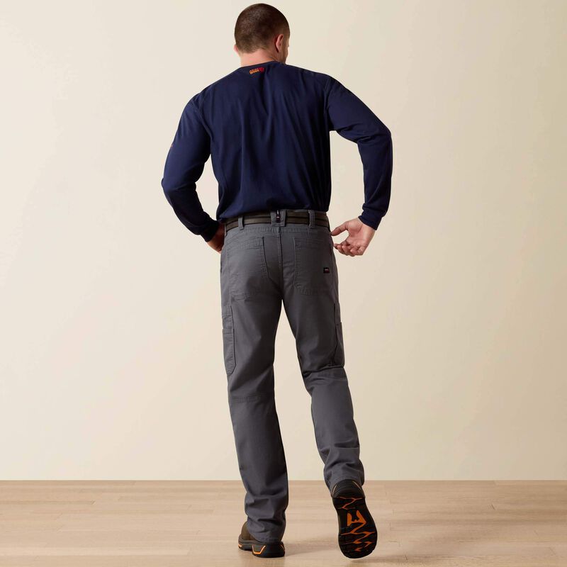 ARIAT - FR M5 Straight Stretch DuraLight Canvas Stackable Straight Leg Pant - Iron Gray - Becker Safety and Supply