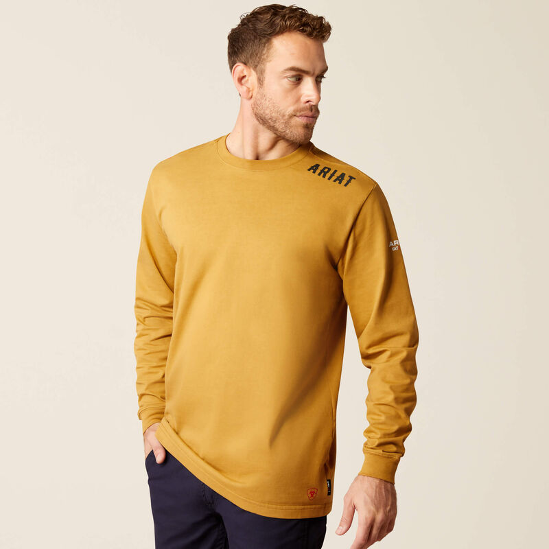 ARIAT - FR Work Hard Live Free T-Shirt, Golden Brown - Becker Safety and Supply