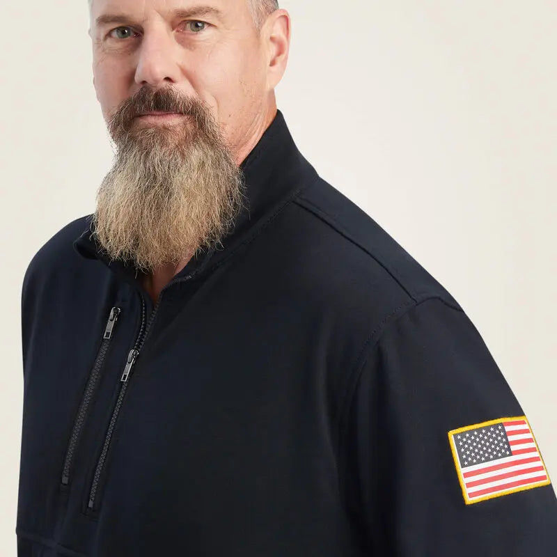 ARIAT - FR Durastrech Fleece 1/2 Zip Job Shirt - BLACKÂ Becker Safety and Supply