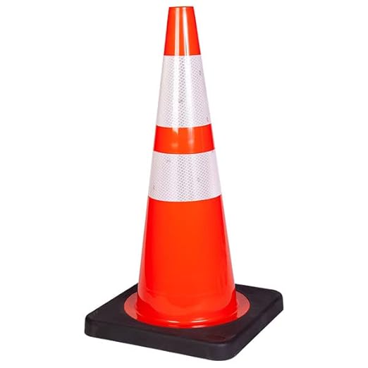Truforce - Traffic Cone W/ 4" & 6" Reflective Collars, 28", - Becker Safety and Supply