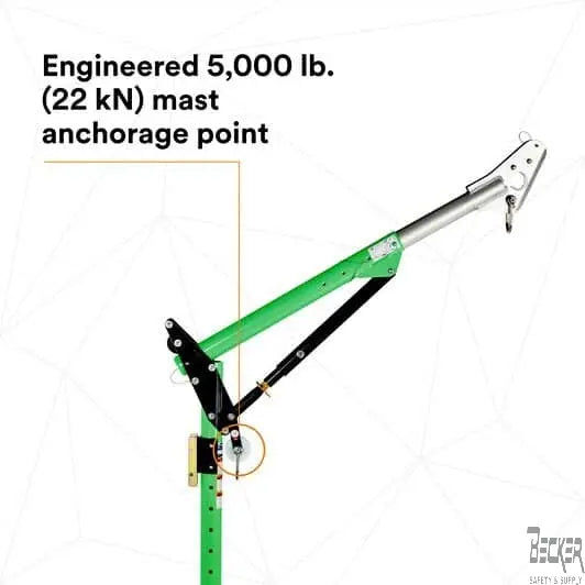 3M™ DBI-SALA® Confined Space One-Piece Adjustable Offset Davit Mast - 27.5" - 42.5" Offset - 69.5" - 87.5" Mast Height - Becker Safety and Supply