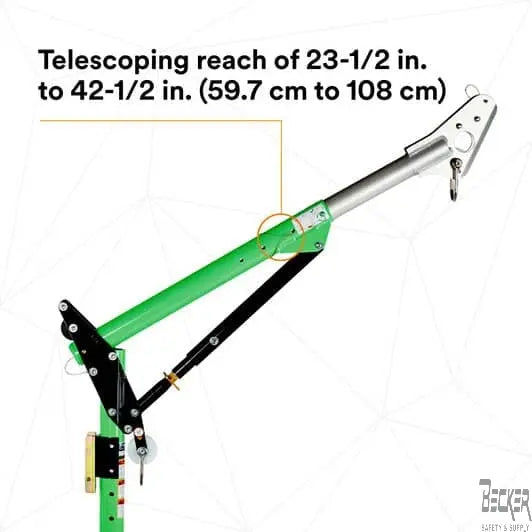 3M™ DBI-SALA® Confined Space One-Piece Adjustable Offset Davit Mast - 27.5" - 42.5" Offset - 69.5" - 87.5" Mast Height - Becker Safety and Supply