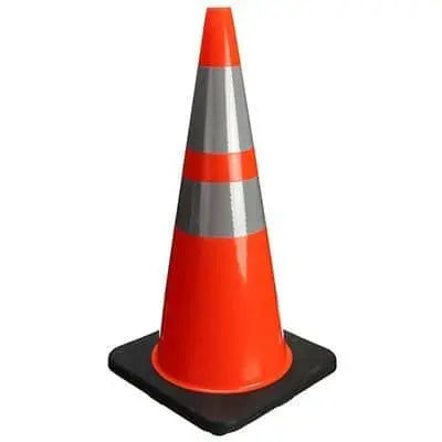 TRUFORCE - TRAFFIC CONE 18" W/6IN STRIPE 5LB BLK BASE - Becker Safety and Supply