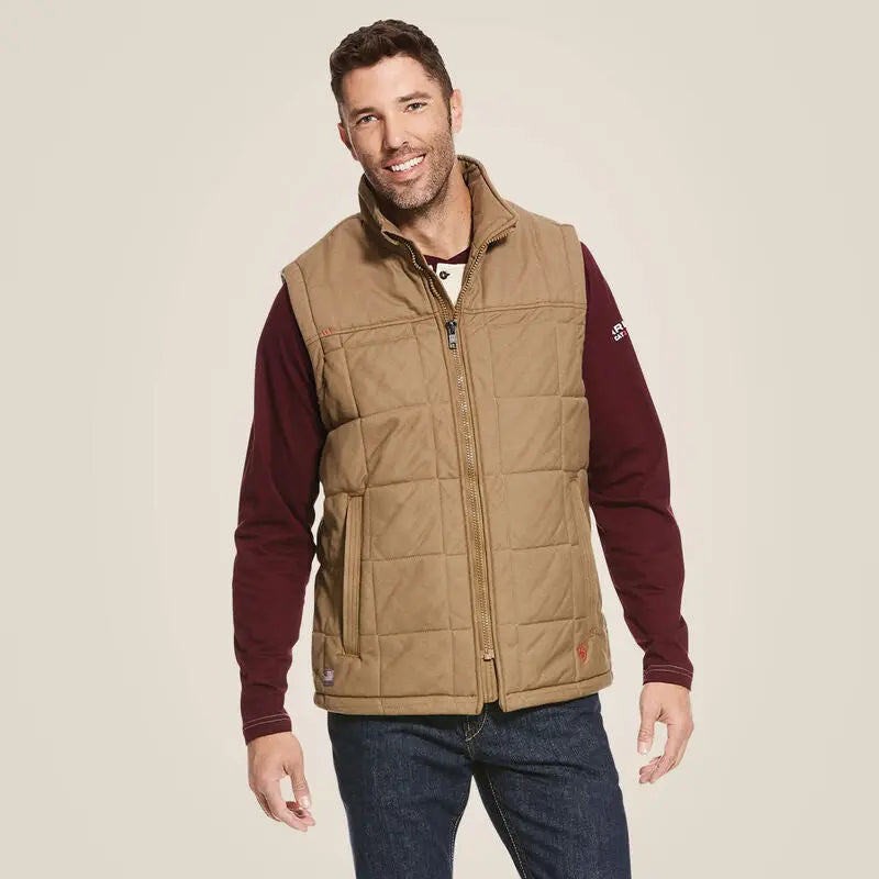 ARIAT - MNS - FR CRIUS INSULATED VEST - KHAKI Becker Safety and Supply