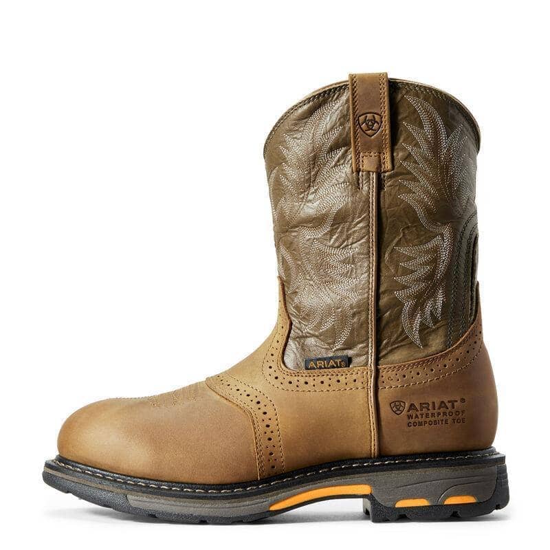 ARIAT - WorkHog Waterproof Composite Toe Work Boot, Aged Bark - Becker Safety and Supply