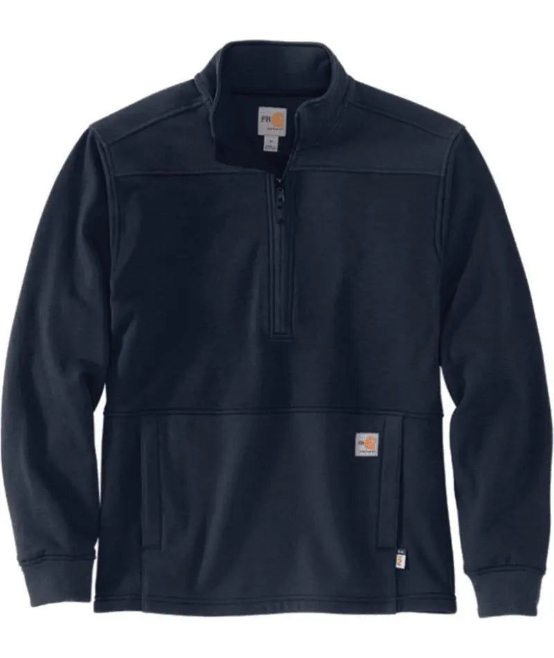 CARHARTT - FR RAIN DEFENDER RELAXED FIT FLEECE PULLOVER, NAVY - Becker