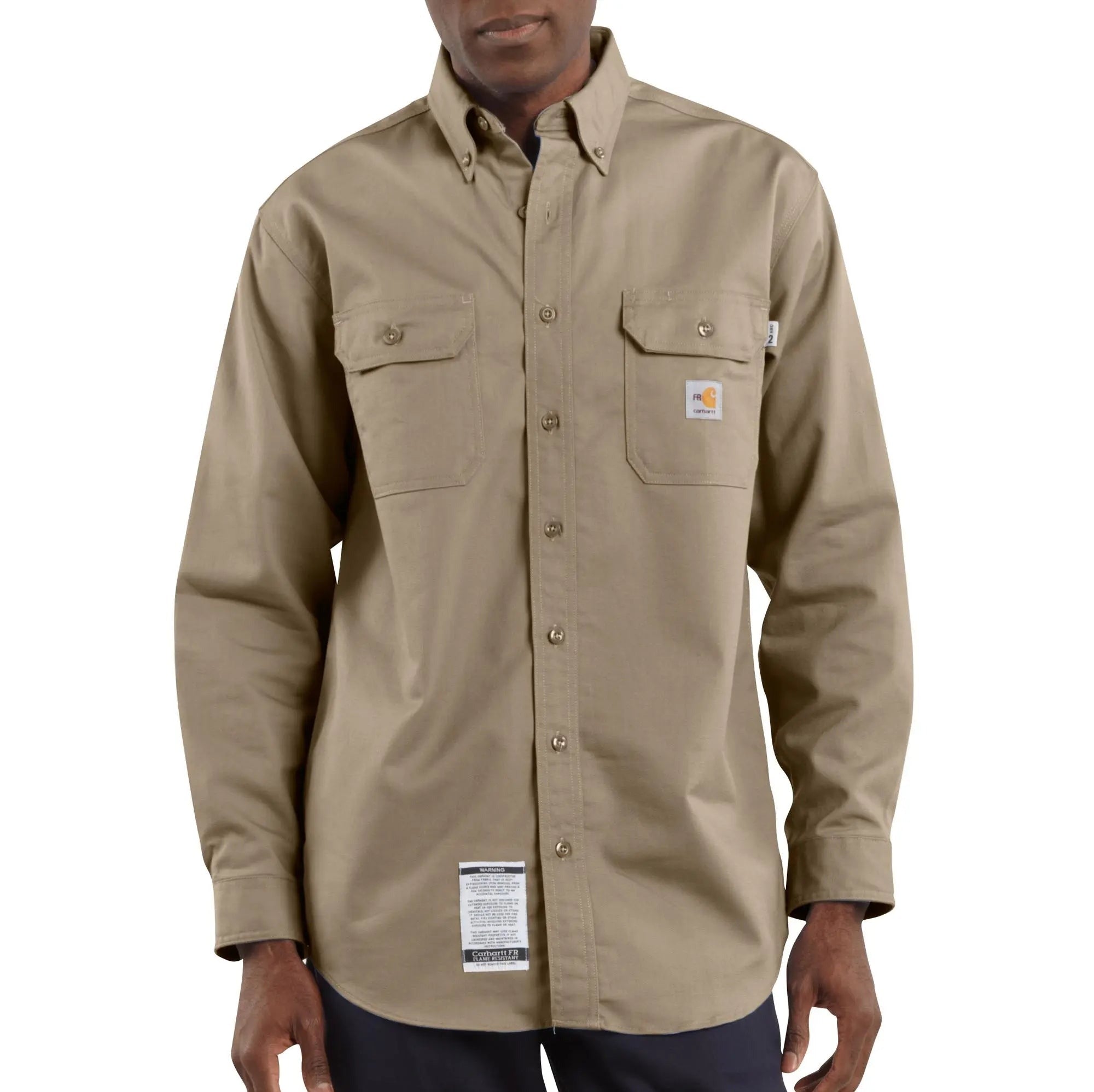 fire retardant dress shirts Carhartt Men's Flame-Resistant Classic Twill Shirt | Dark Navy