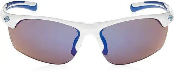 CROSSFIRE - AR3 Half Frame Safety Glasses Full Blue Mirror Lens, White Frame - Becker Safety and Supply