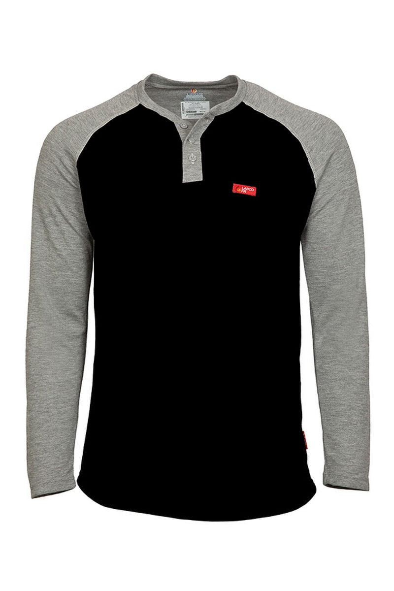 LAPCO - Flame-Resistant Raglan Sleeve Henley T-Shirt 6oz.