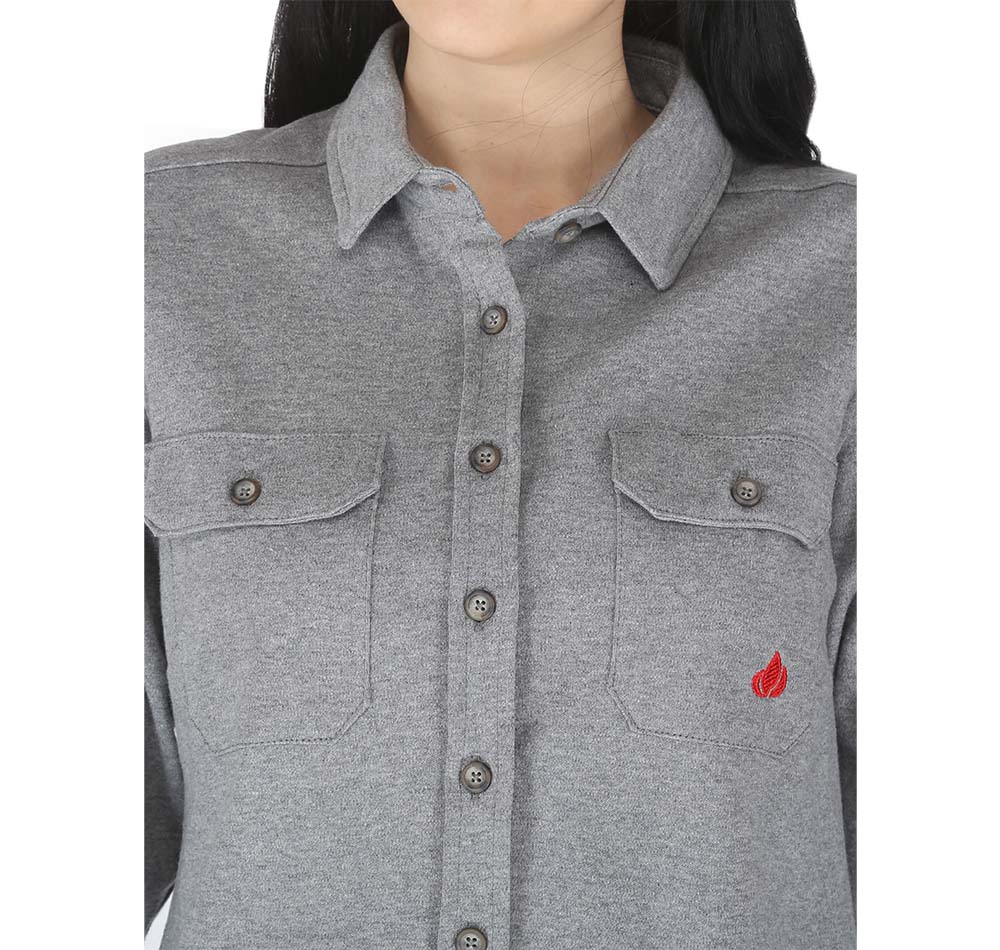 Forge -FR Women'S Knitted Longsleev Shirt, Grey - Becker Safety and Supply