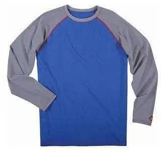 WRANGLER - FR Baseball T-Shirt, Blue/Grey - Becker Safety and Supply