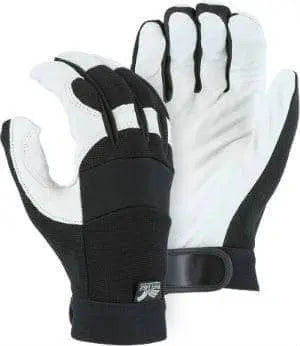 MAJESTIC - White Eagle Mechanics Glove with Grain Goatskin Palm and Knit Back - Becker Safety and Supply