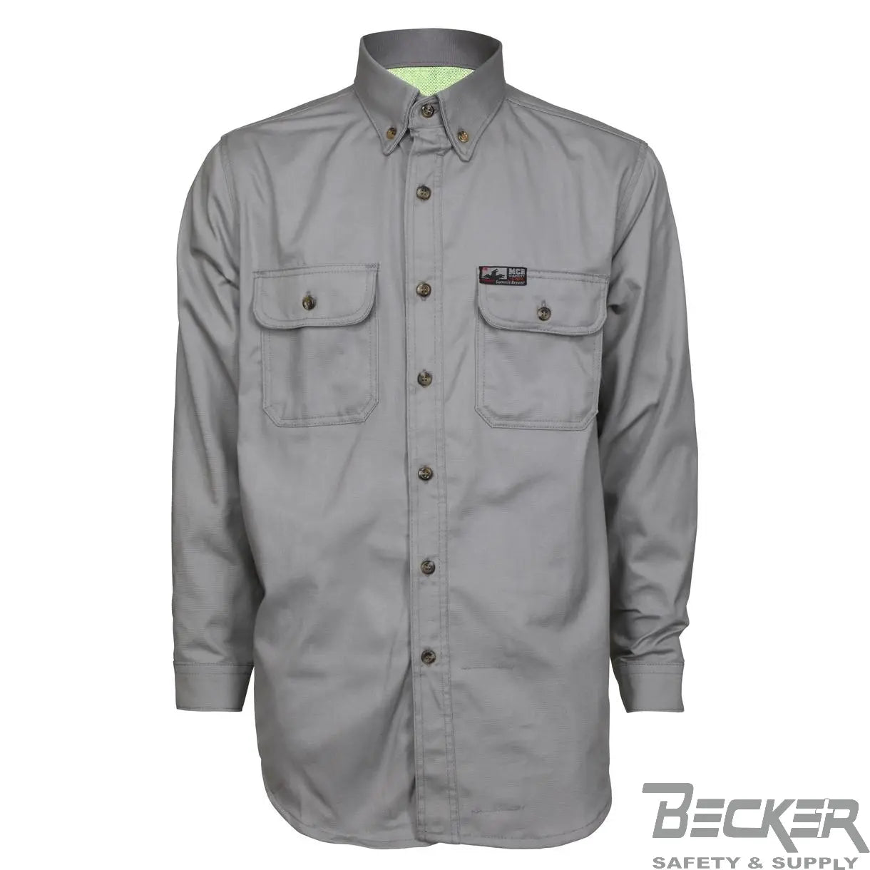 MCR - FR 7oz Triple Vented Work Shirt, Grey Becker Safety and Supply