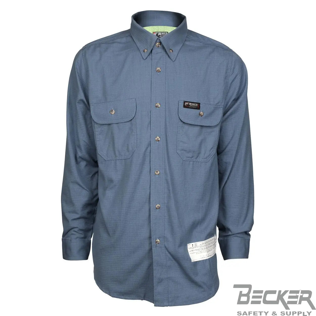 MCR - FR 7oz Triple Vented Work Shirt, Medium Blue Becker Safety and Supply