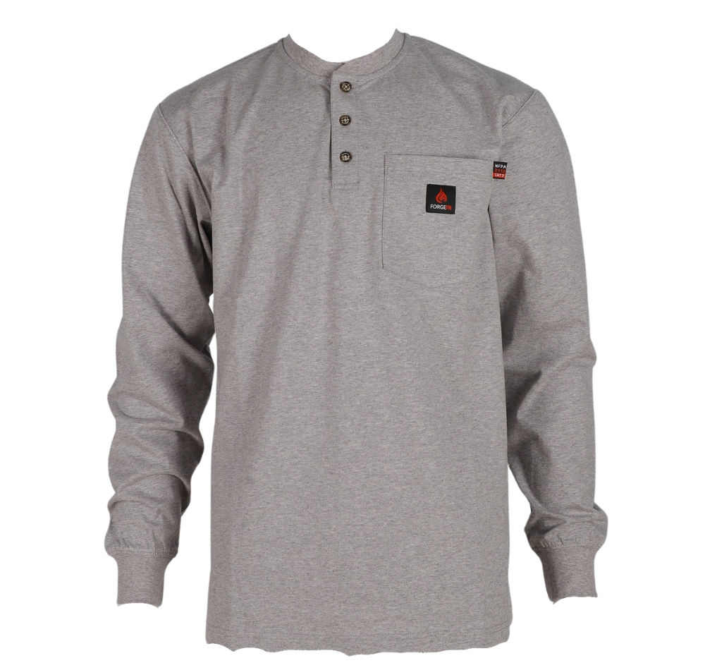 Forge -FR Men'S Henley Neck Long Sleeve T-Shirt - Becker Safety and Supply