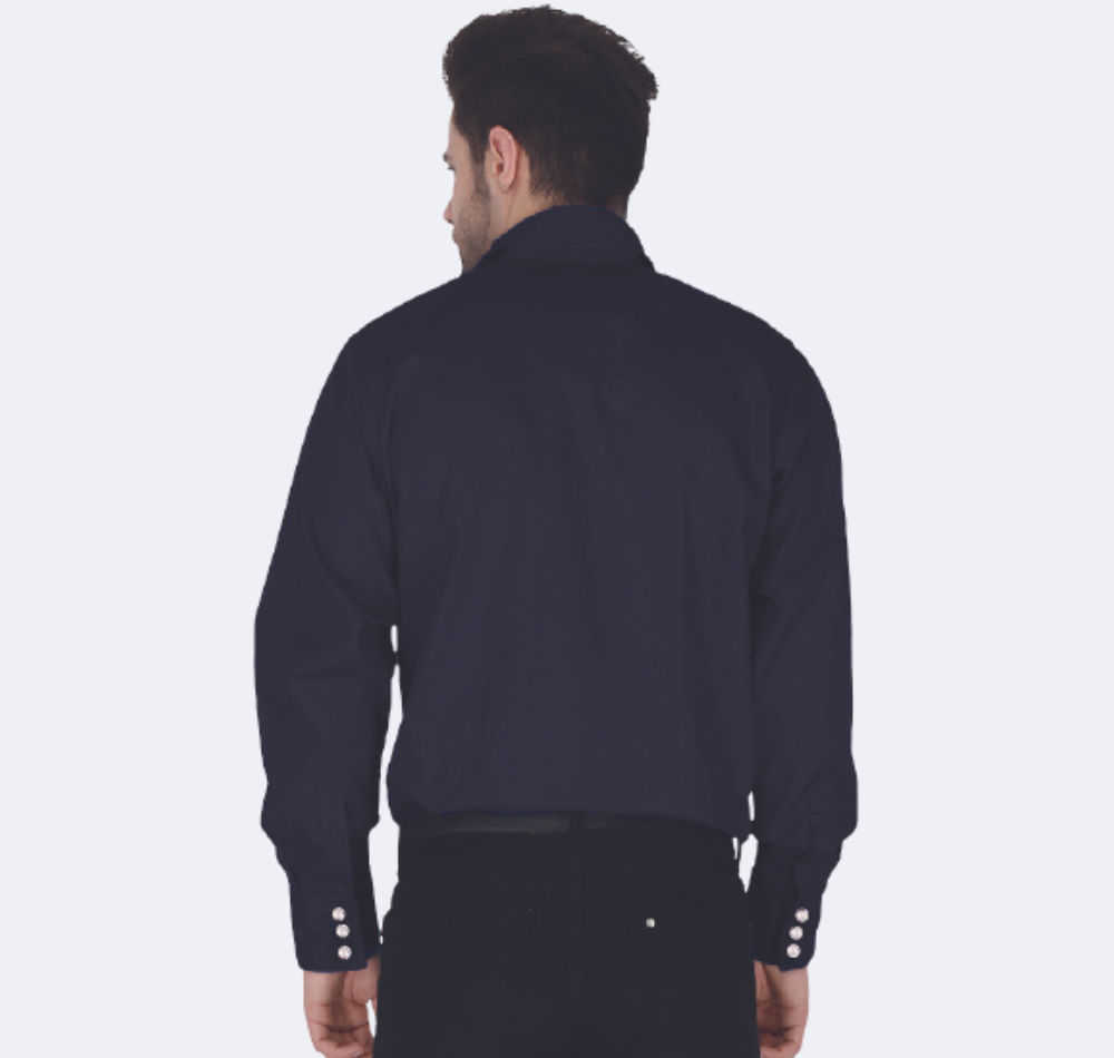 Forge - Mens FR Solid Shirt (Snap Buttons) - Navy - Becker Safety and Supply