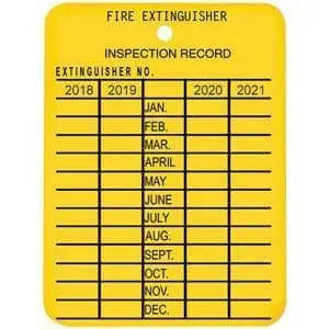 Fire Extinguisher Plastic 4 Year Inspection Tag Becker