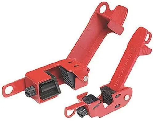 Master Lock - Grip Tight Circuit Breaker Lockout - Set of one each 491B (tall & wide toggles) & 493B (standard single & double toggles) - Becker Safety and Supply